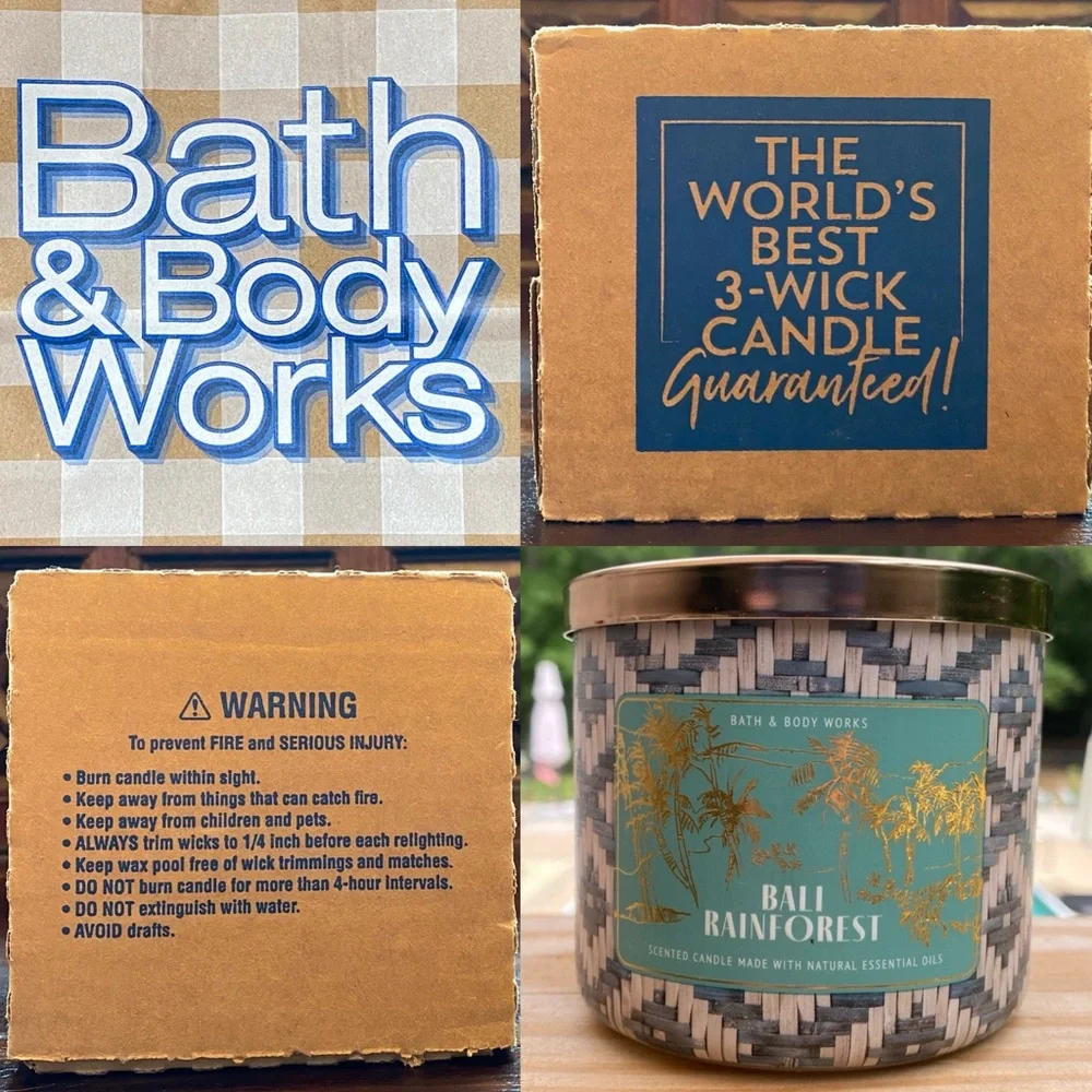 Bath & Body Works Bali Rainforest Orange & White Pineapple 3 Wick Candle